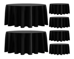 120 Black Round Tablecloth