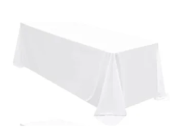 6ft White Rectangle Tablecloth