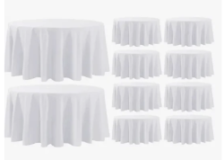 120 Round White Tablecloth