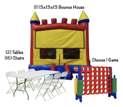 Red & Yellow Bounce House Party Package